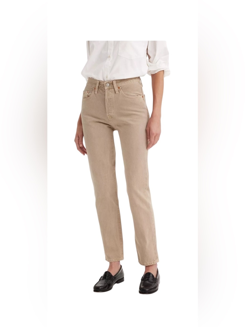 Levi’s 501 Original Fit Button Fly High Rise in Tan Women’s size 25